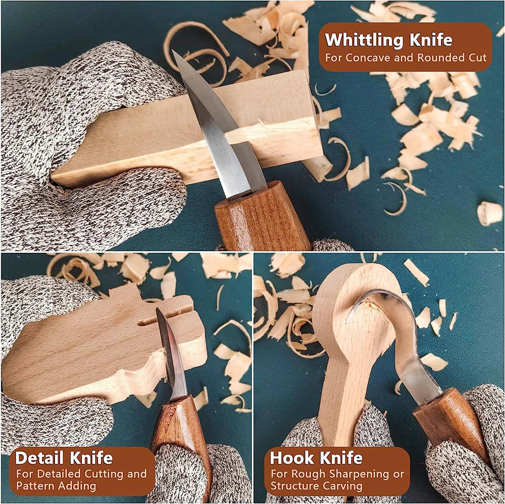 Wood Carving Tools Set Chisel Woodworking Cutter Hand Tool Set Wood Carving Knife DIY Peeling Woodcarving