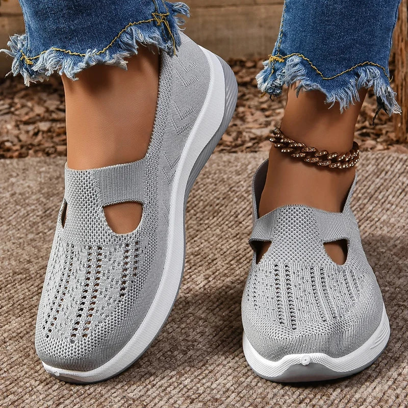 Women's Sneakers Breathable Slip on Walking Shoes Mesh Low Top Ladies Vulcanized shoes Soft Sole Lightweight Casual Shoes