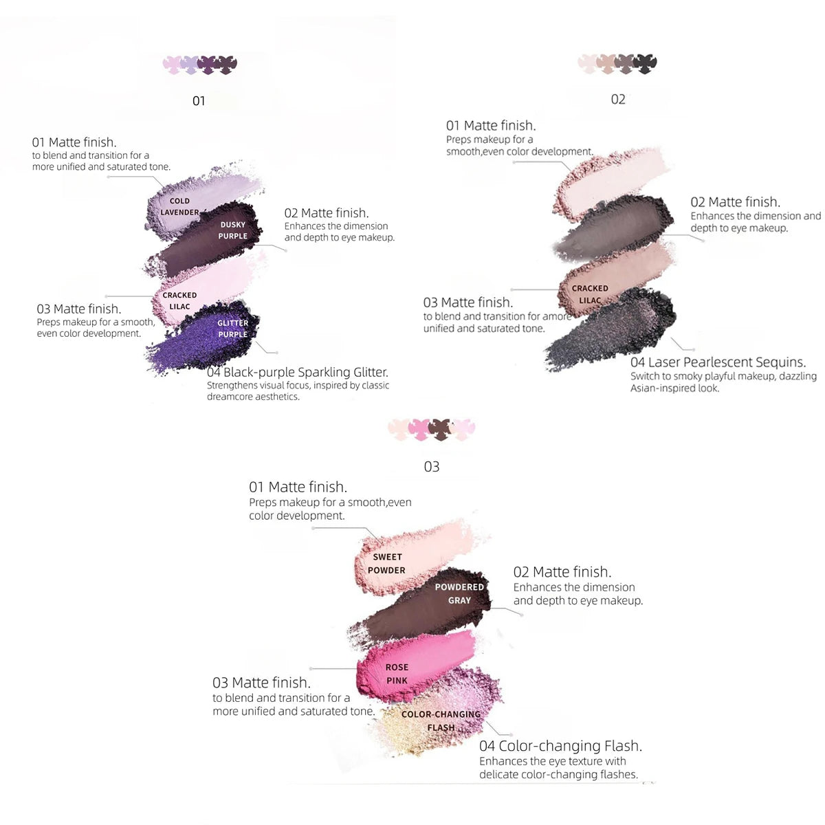 Haggard  Emo Monster Series Four-Color Eyeshadow Palette,Long-Lasting Pigmentation,User-Friendly,Multi-Texture Combination,Party
