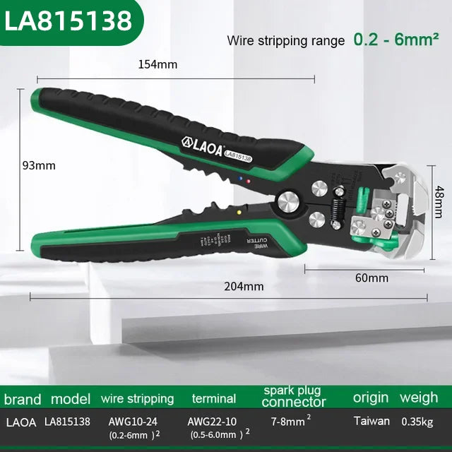 LAOA  Automatic Wire Stripper with Built-in Springs New Type Electrician Cable Cutting Tool Crimping  For Electrician Crimpping