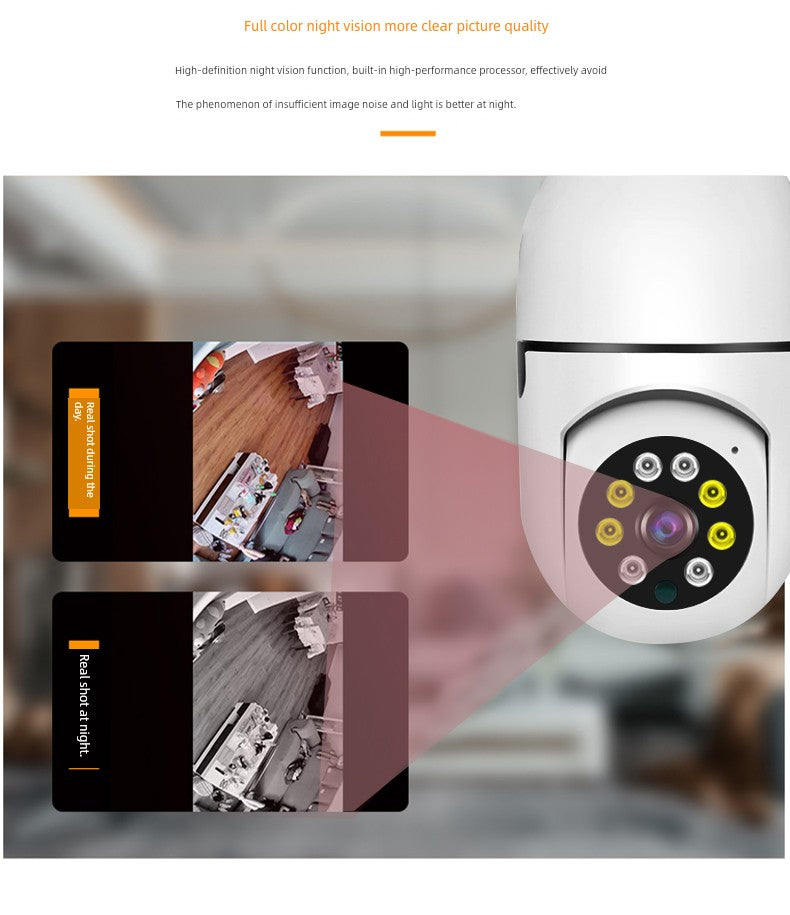 Lamp Holder Type Fisheye Panoramic 360-Degree Lighting Lamp Holder Surveillance Camera Smart Wireless Mobile Phone Remote Smart WIF