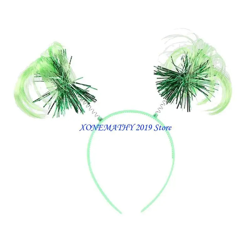 F42F Costume Accessories Feathers Ponytails Headband Color Tinsel Wrapped Headband