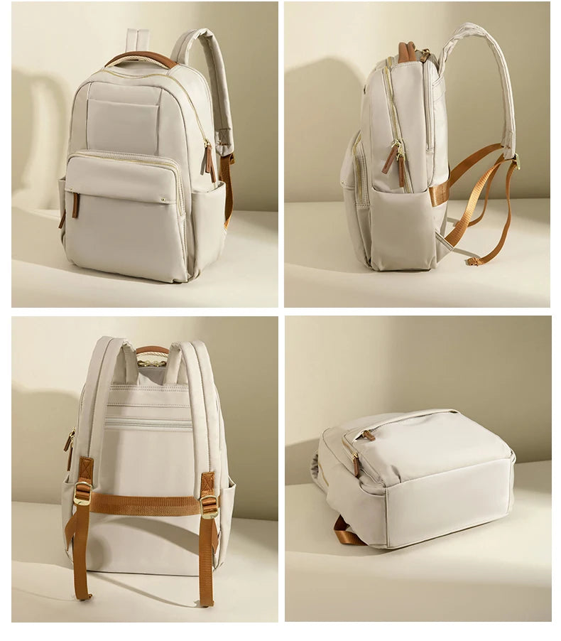 Luxury Laptop Backpacks for Women 15.6" Size Notebook Bag Large Cabin Space Business Travelbag Ladies Bookbags Big Zipper Pocket