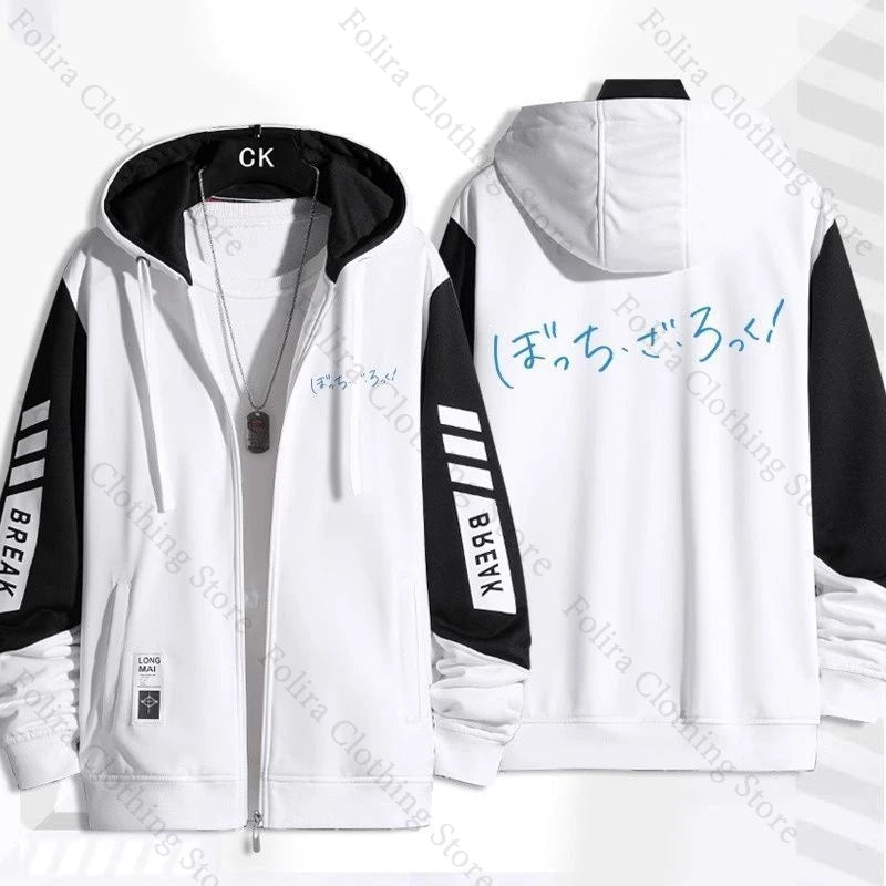 Anime BOCCHI THE ROCK! Series Print Hoodie Men Women Autumn Winter Clothing Zip Coat Casual Daily Wear Men's Hoodies