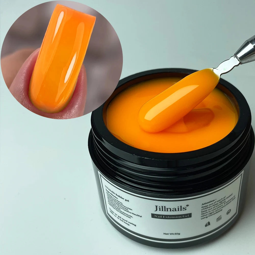 Jillnails Neon Gel Builder 50G Neon Green Pink Orange Red Yellow Builder UV Hard Gel for Nails Extension