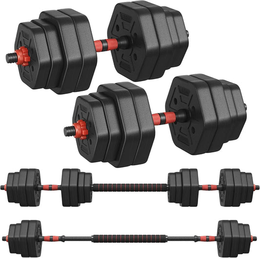 Dumbbells Set Dumbbells with Connecting Bar Hexagon Dumbbell Set 10kg 20kg 30kg Workout Fitness Training Weight Lifting