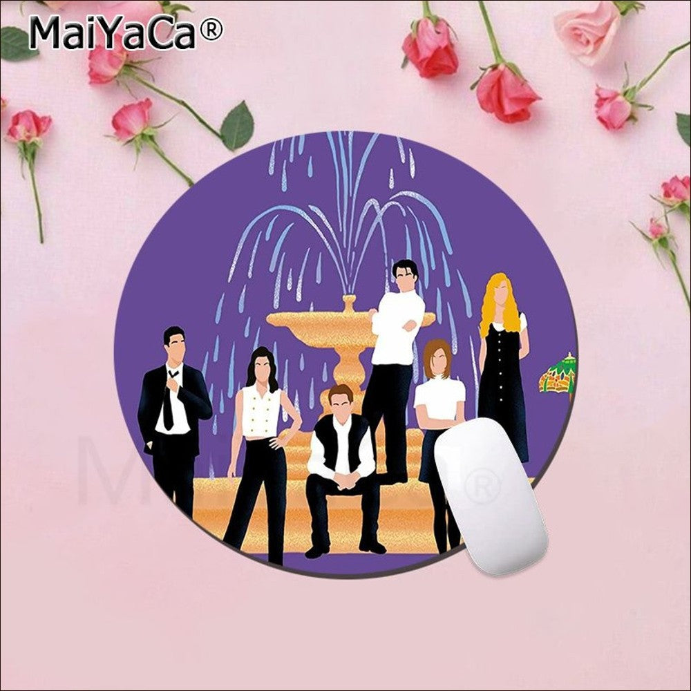 Friends Tv Show Mousepad Round Custom Skin Office Computer Desk Mat Table Keyboard Big Mouse Pad Laptop Cushion Desk Accessories