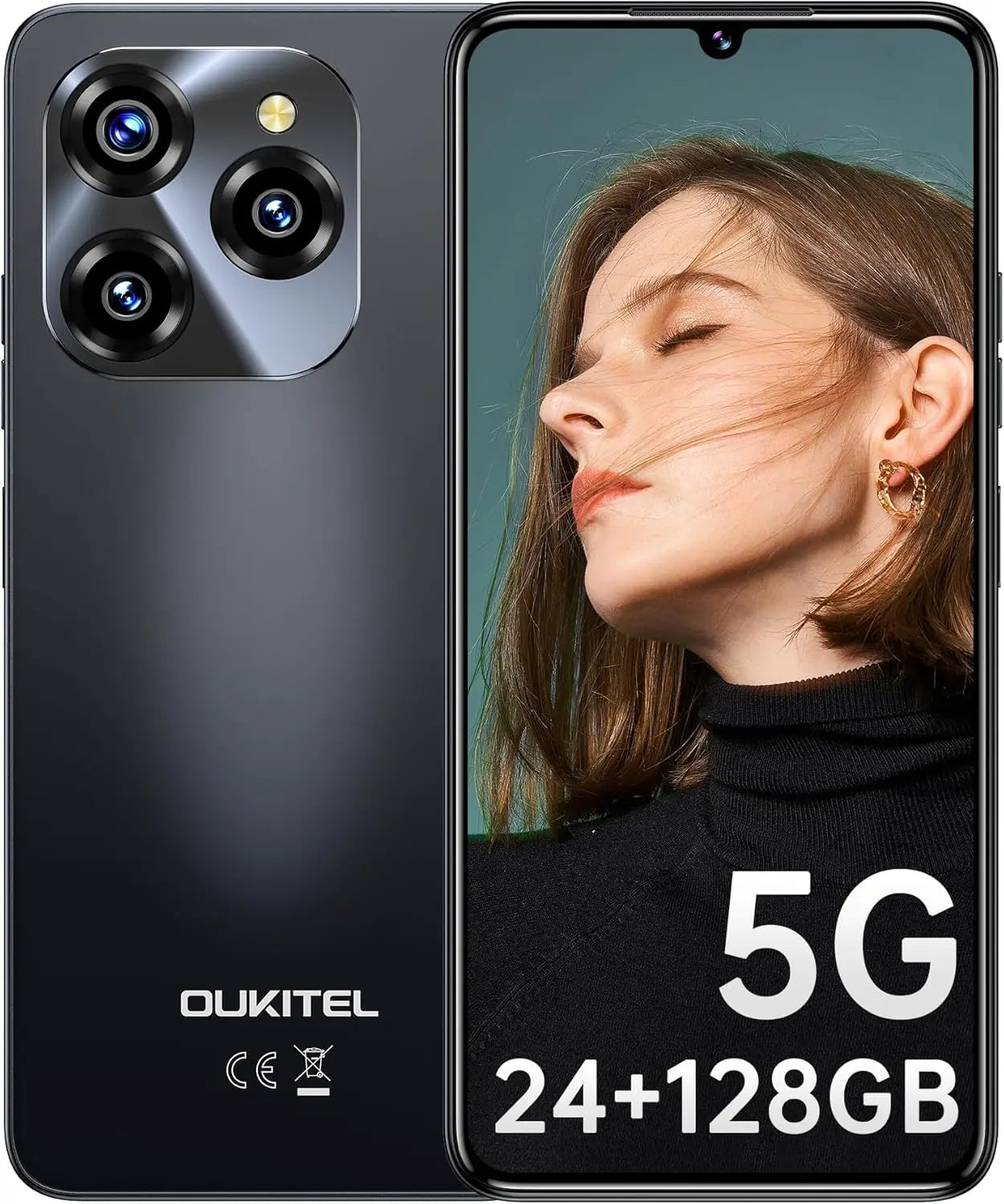 OUKITEL C50 5G Smartphone Without Contract - 24GB+128GB/1TB expandable Mobile Phone Without Contract 6.8 inches 5150mAh Android