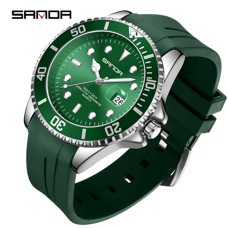SANDA 2025Top Brand Luxury Fashion Men's Watches 30M Luminous Waterproof Quartz Wristwatch For Male Clock Calendar Relogio
