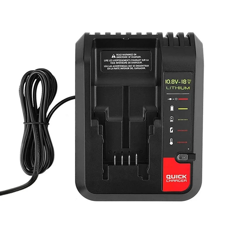 EU Plug 18V Replacement Lithium Battery Charger for Black and Decker PORTER CABLE Stanley Lithium Battery Charger 2A 10.8-20V