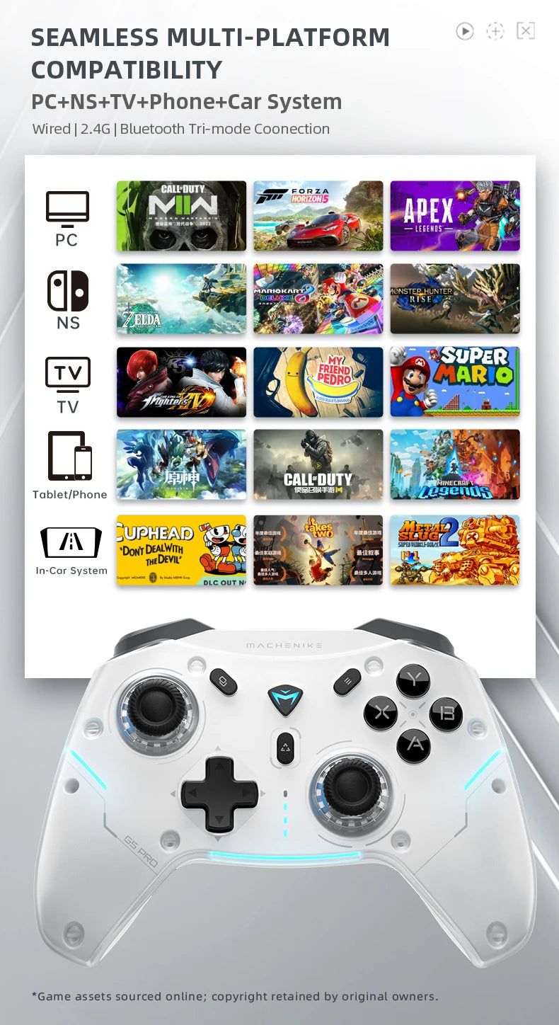 MACHENIKE G5Pro Max SE Gaming Controller Charging Dock Optional Hall Effect Joysticks Triggers RGB Light Wireless Gamepad