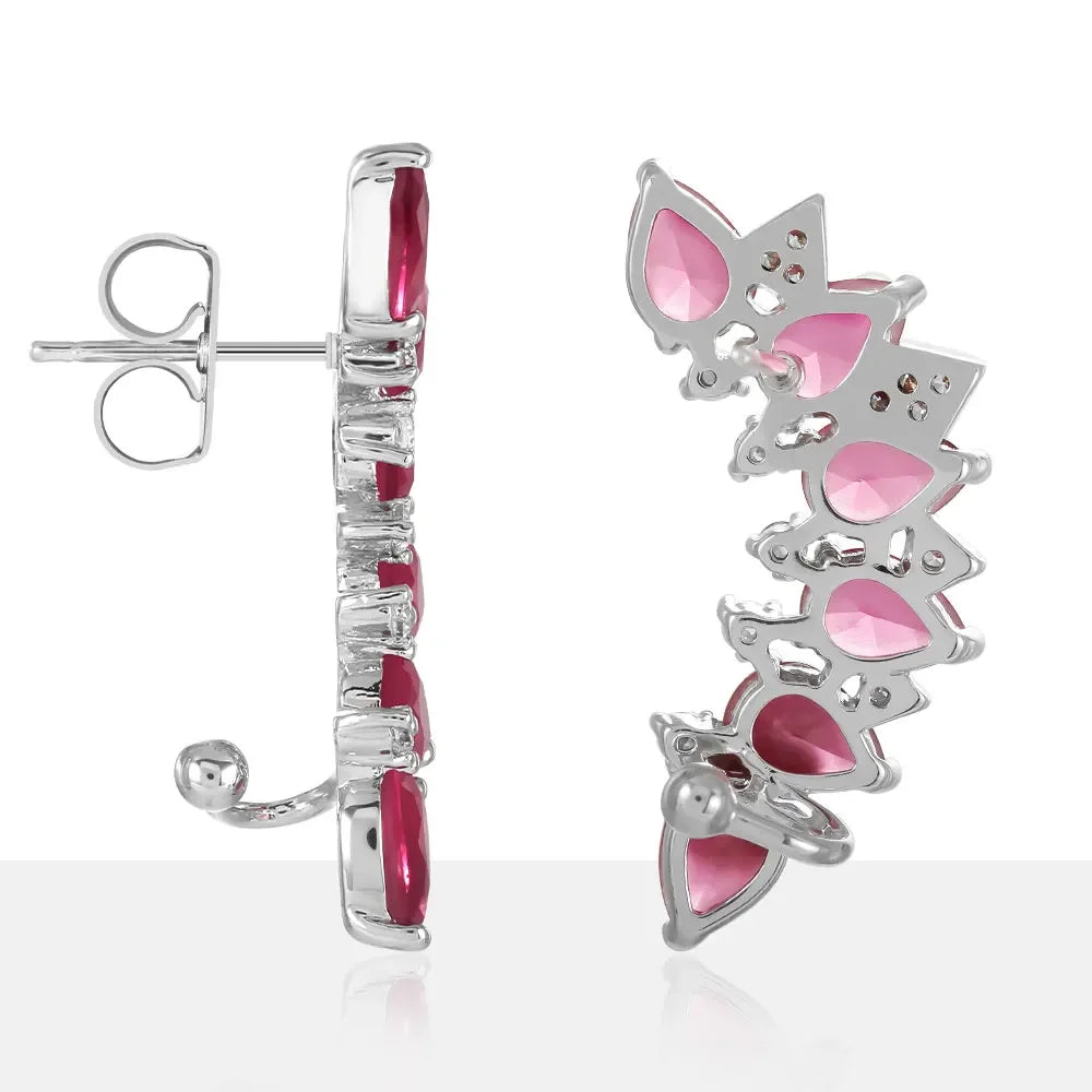 KOSE Retro Ethnic Crystal Earrings Breastplate Cartilage Ladies Earrings Fashion Jewelry Party Daily Clothing Accessories