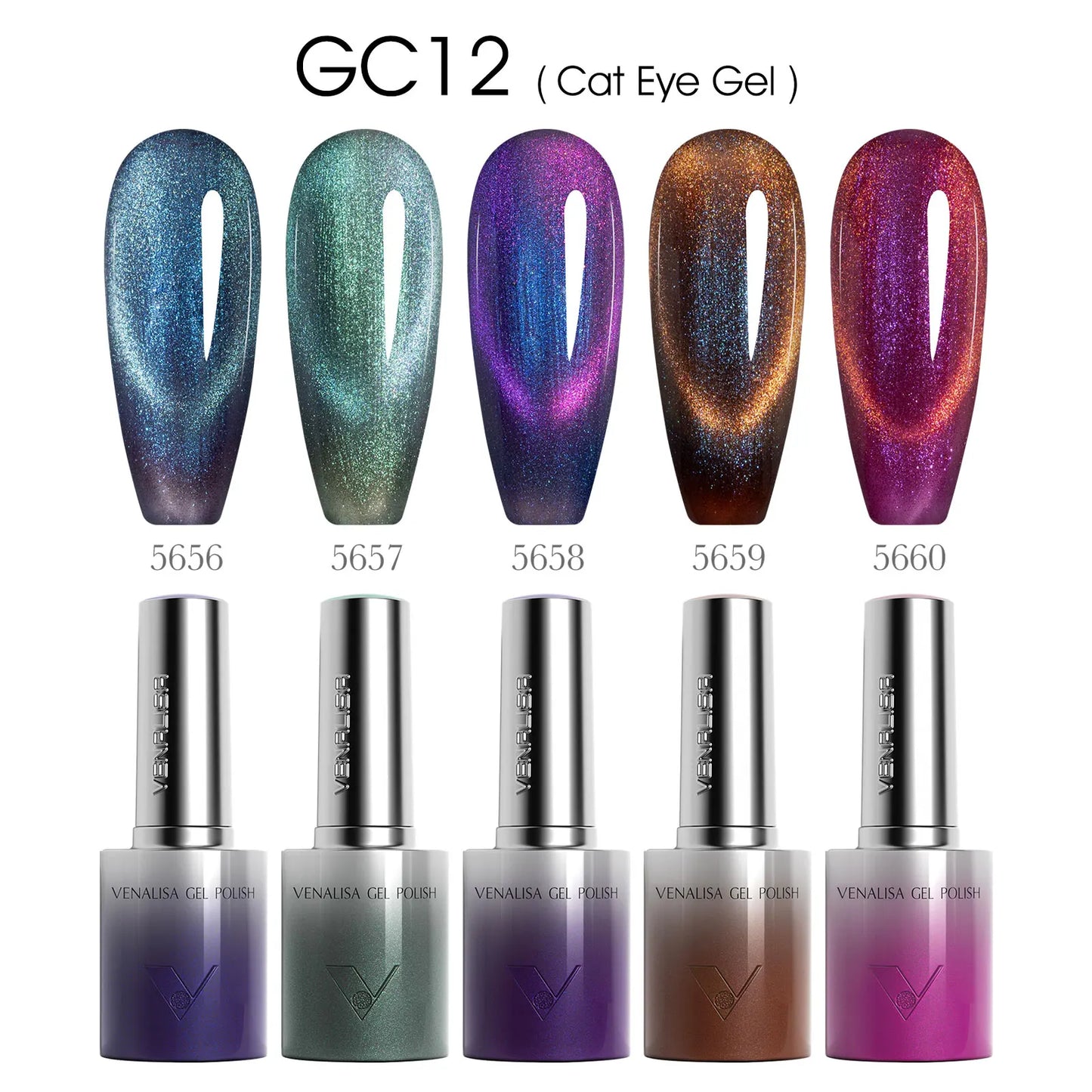 VENALISA TPO/HEMA FREE Gel Nail Polish Set 5 Colors 10ml Glitter Cat Eye UV LED Soak Off Gel Varnish Manicure Nail Art Kit DIY