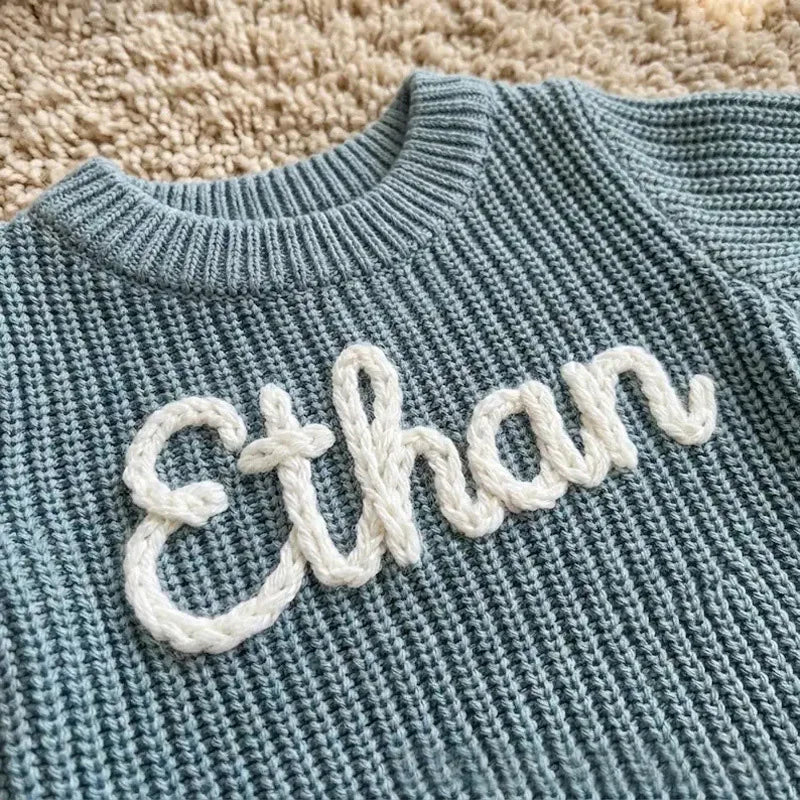 Personalized Name Baby Romper Autumn Winter Warm Knitted Sweater Jumpsuit Infant Outfit Hat Socks Set Newborn Clothes Gift