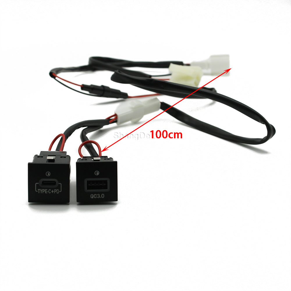 Quick Car Charger Socket 12V/24V USB Charging Outlet Power Adapter QC3.0 PD Type for VW Golf 6 Jetta 5 MK5 Scirocco 2006-2012