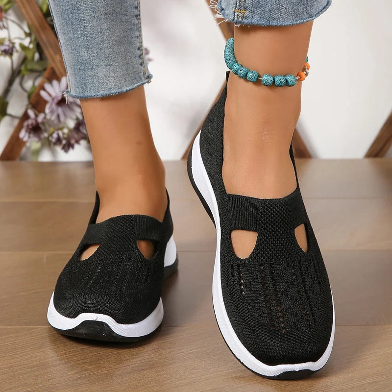 Women's Sneakers Breathable Slip on Walking Shoes Mesh Low Top Ladies Vulcanized shoes Soft Sole Lightweight Casual Shoes