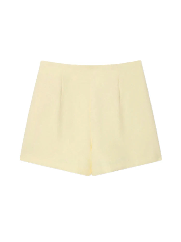Women's High Waist Skort with Front Slit And Side Zipper Fashion Solid Shorts Skirt Female High Waist Skort Mujer
