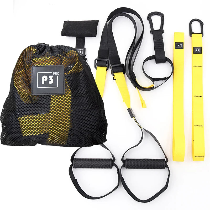 P3-2 & P3-3 Trx Adjustable Suspension Training Belt - Multi-Purpose Resistance Band for Yoga, Fitness & Strength Workouts