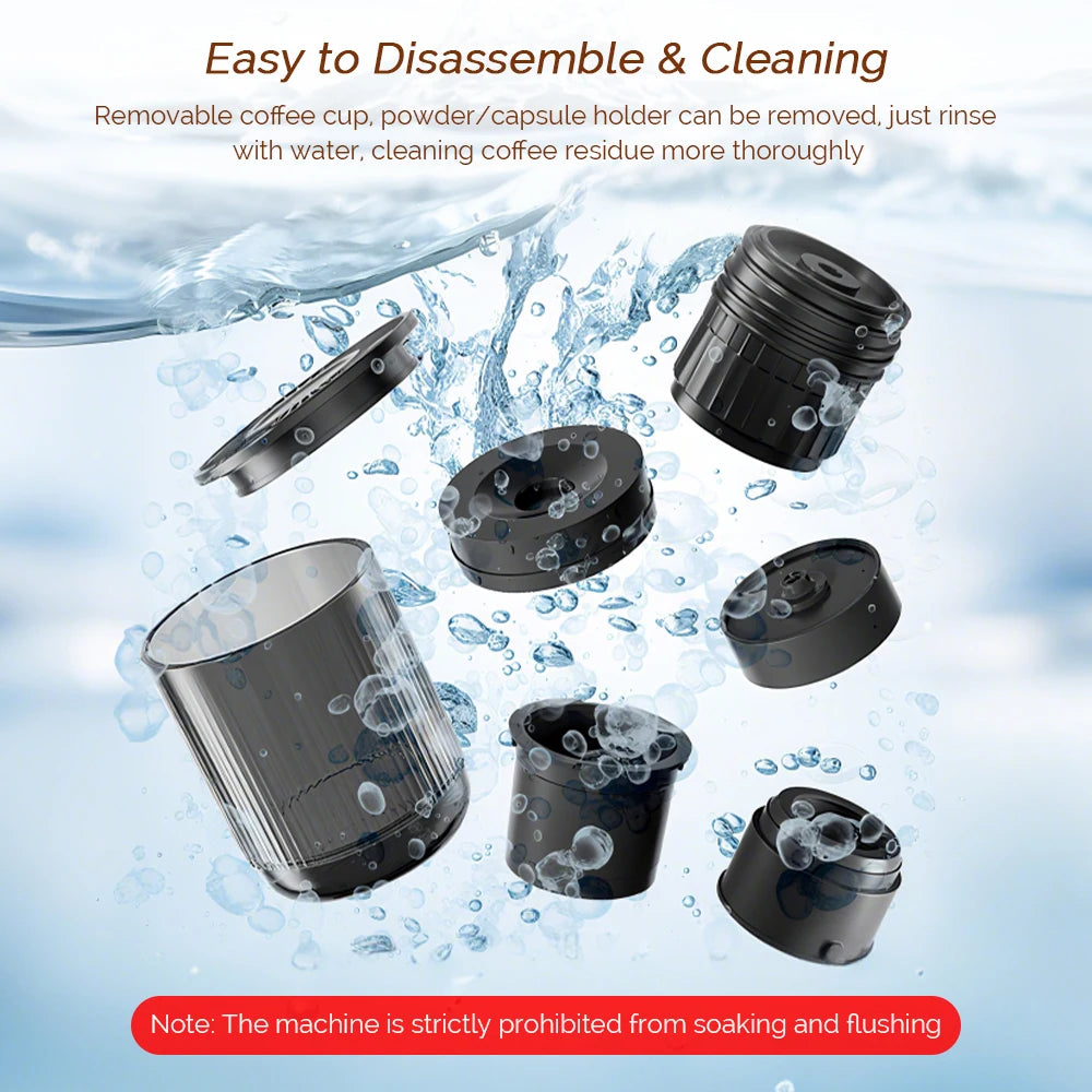 3-in-1 Portable Capsule Coffee Machine Wireless Espresso Coffee Maker Coffee Machine Travel Home Use Automatic Coffee Maker