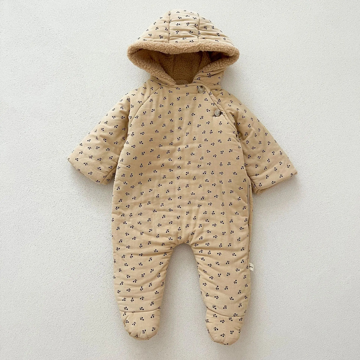 2025 Winter New Baby Plus Velvet Thick Warm Hooded Romper Infant Boy Girl Long Sleeve Fleece Jumpsuit Newborn Clothes 0-24M