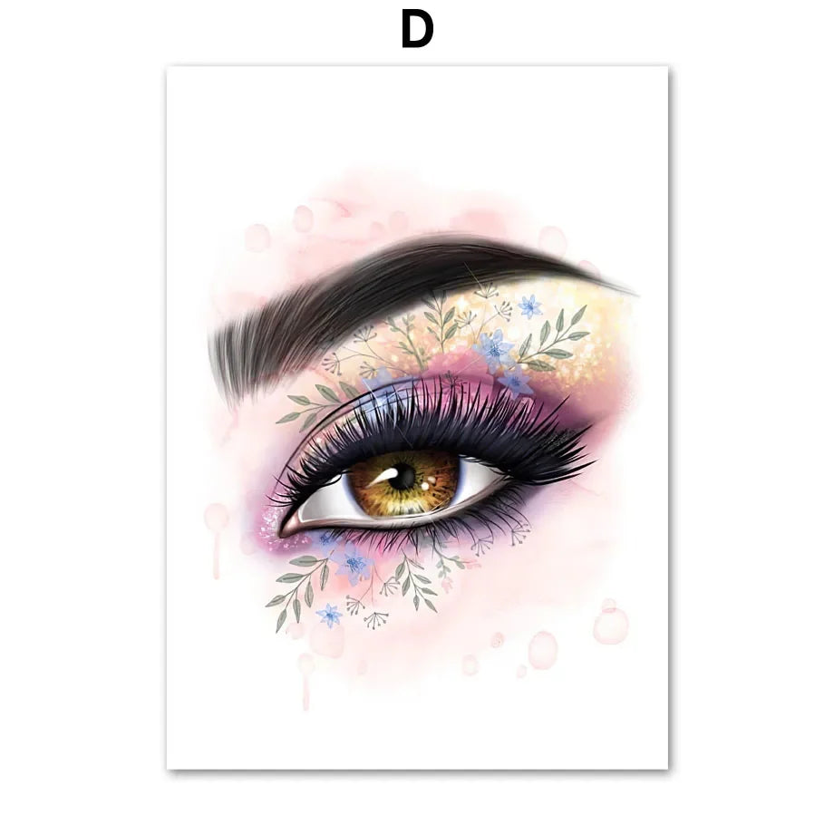 Makeup Beauty Nails Wall Art Print Eyebrow Lips Lipstick Lashes Canvas Painting Nordic Poster Bar Fashion Party Room Home Decor