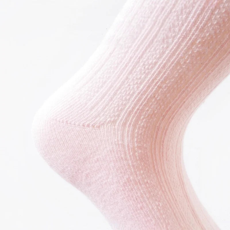3Pairs/set Baby Girls Big Bow Knee High Socks Spring Autumn Children Non-slip Floor Sock Infant Toddler Princess Stockings 0-3Y