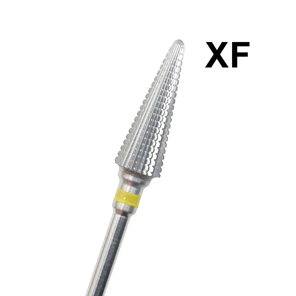 1pc 5-in-1 Carbide Professional Tungsten Steel Nail Drill Bit Gradient Teeth Design for Pre-treatment and Removal