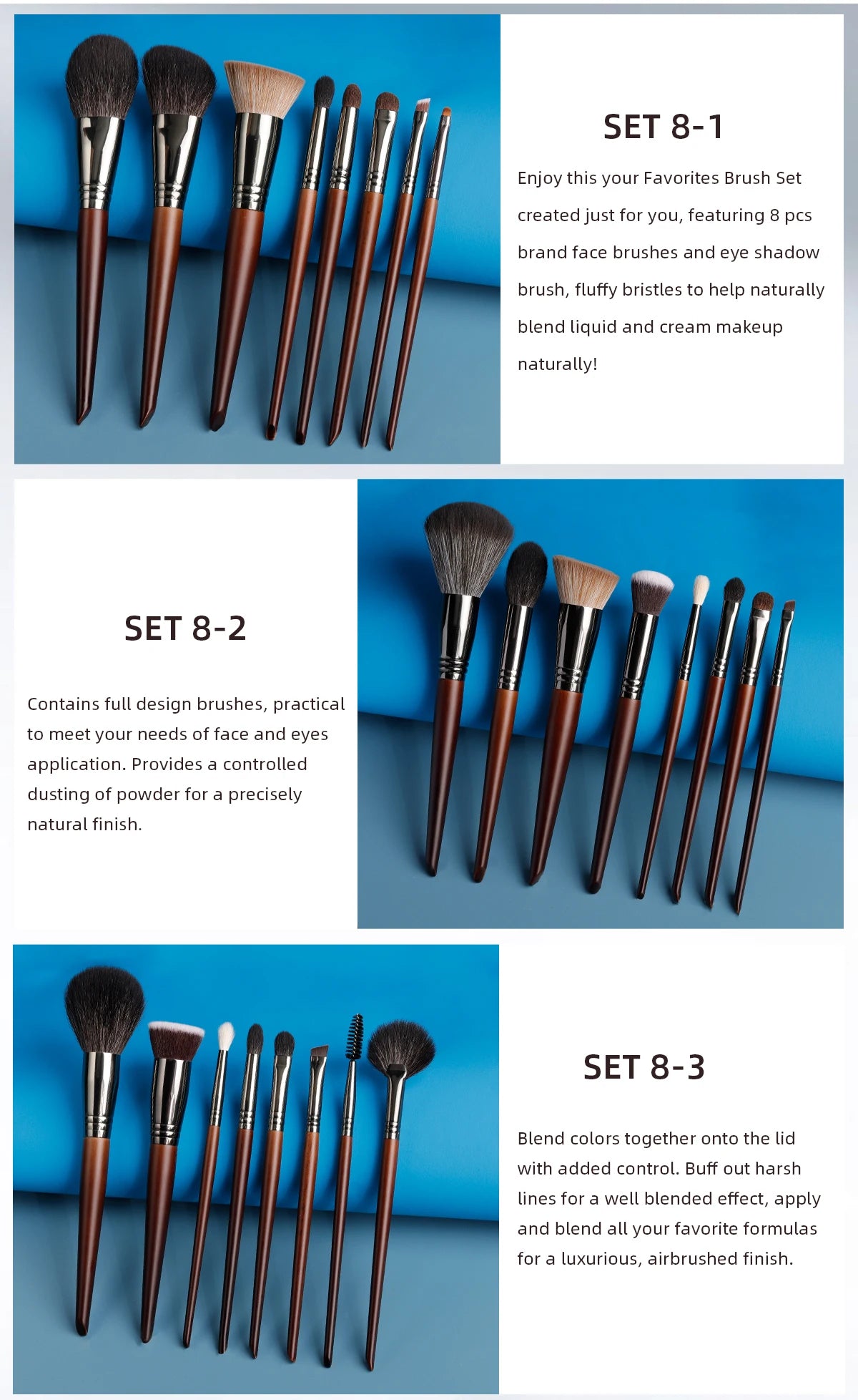 OVW Makeup Brushes Natural Hair Foundation Powder Eyeshadow Contour Professional Makeup brush Set Kit maquiagens