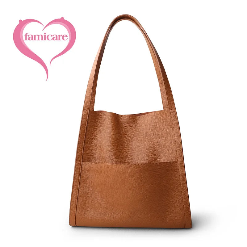 2024 New Women's Bag Female Luxury Soft Genuine Leather Handbag Lady Fashion Daily Casual Shoulder Bag Girls Crossbody Messenger