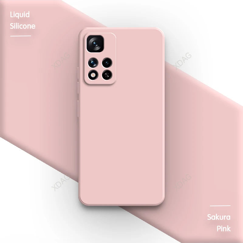 Funda Liquid Silicone Phone Case for Xiaomi Redmi Note11 Note 11 11E 11T Pro Plus 11Pro 11TPro Pro+ 11S 11SE 5G Soft Plain Cover