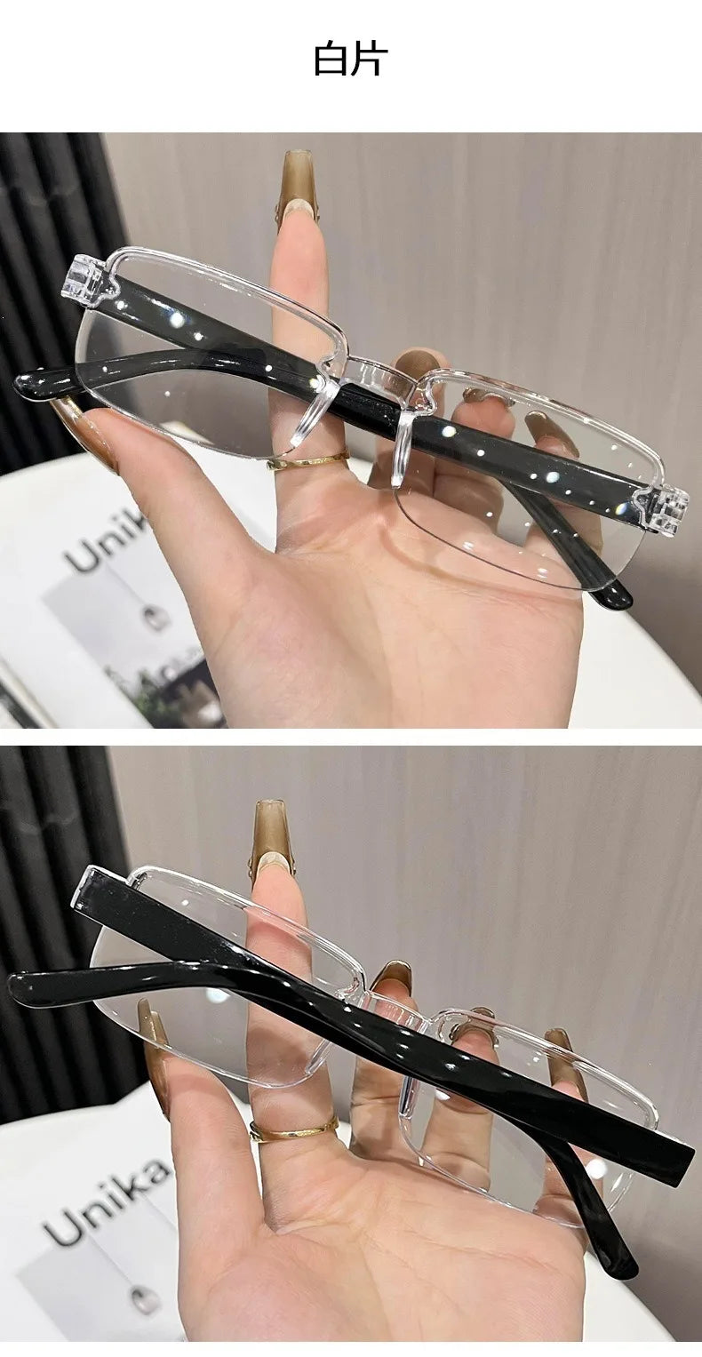 +1.0~5.0 Smart Zoom Reading Glasses Anti Blue Light Presbyopia Glasses For Men Women Adjustable Focus Lightweight Reader Glasses