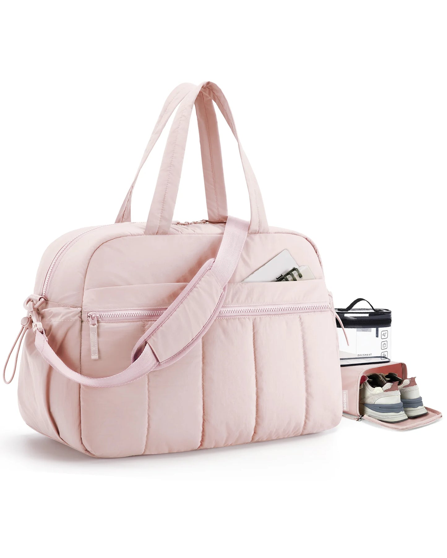 BAGSMART Women Duffle Bag for Travel with Wet Pocket Lightweight Water Resistant Carry on Weekender Gym Bag