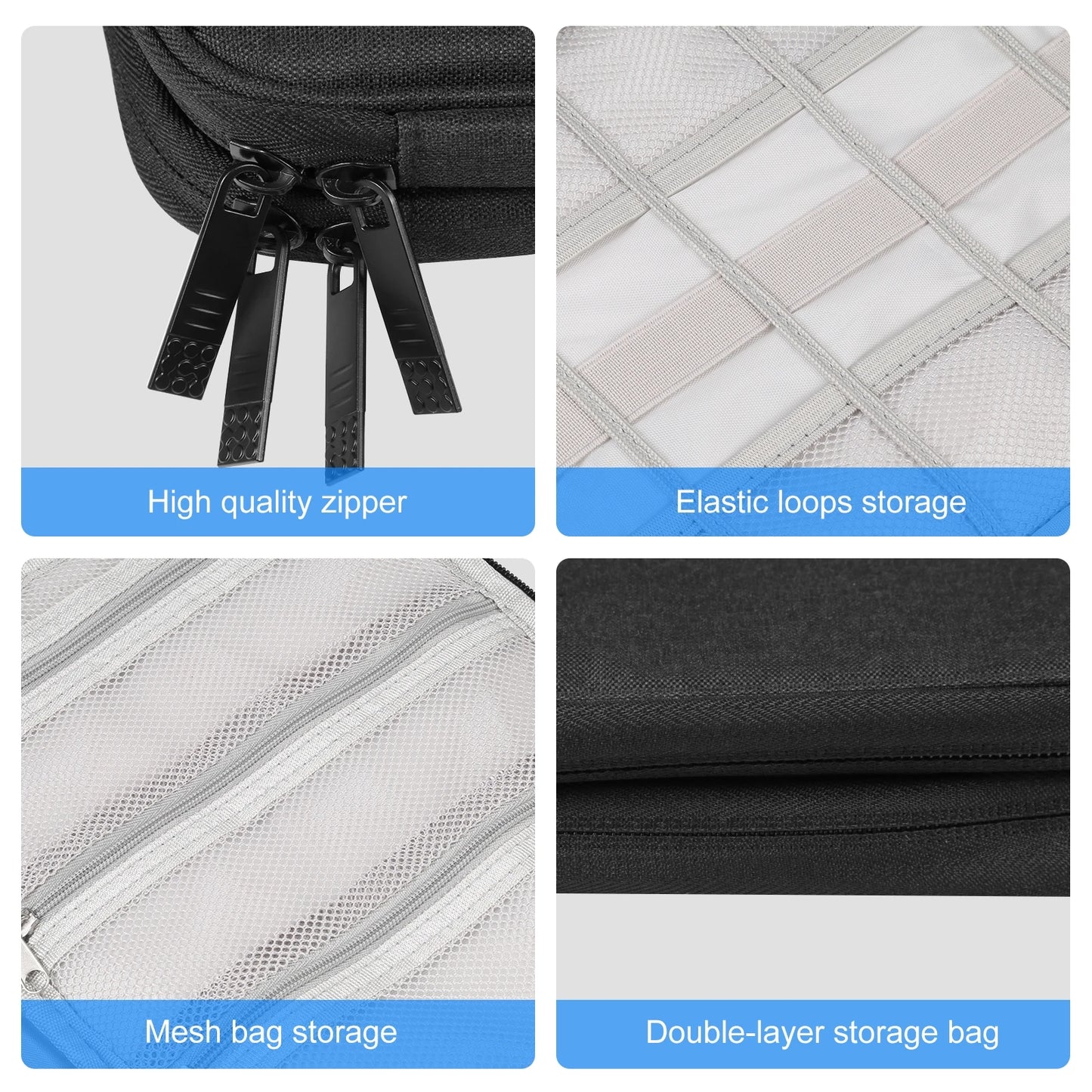 HAWEEL Watch Band Organizer Bag Box Earphones / U Disk / Digital Cable SD Card Phone Adatper Storage Case  25.5 x 20.5 x 4.5cm