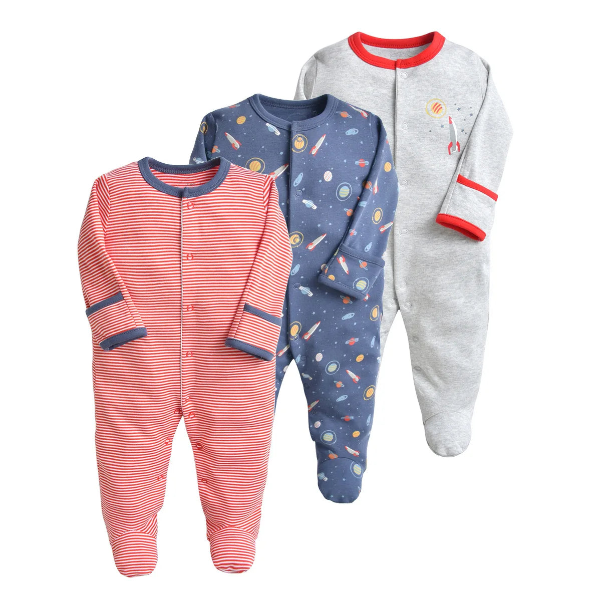 3Pcs Brand Newborn Baby Clothes Set Infant Boys Girls Romper Cotton Long Sleeve Pajamas Jumpsuit Toddler Outfits