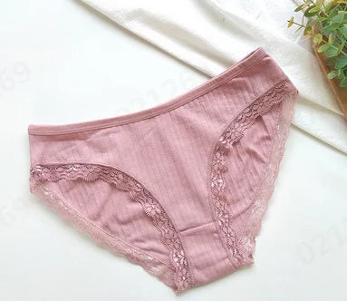 Womens Sexy Lace Underpants Transparent Mesh Hook Briefs Breathable Low Waist Seamless Underpant Intimate Women'S Underpants