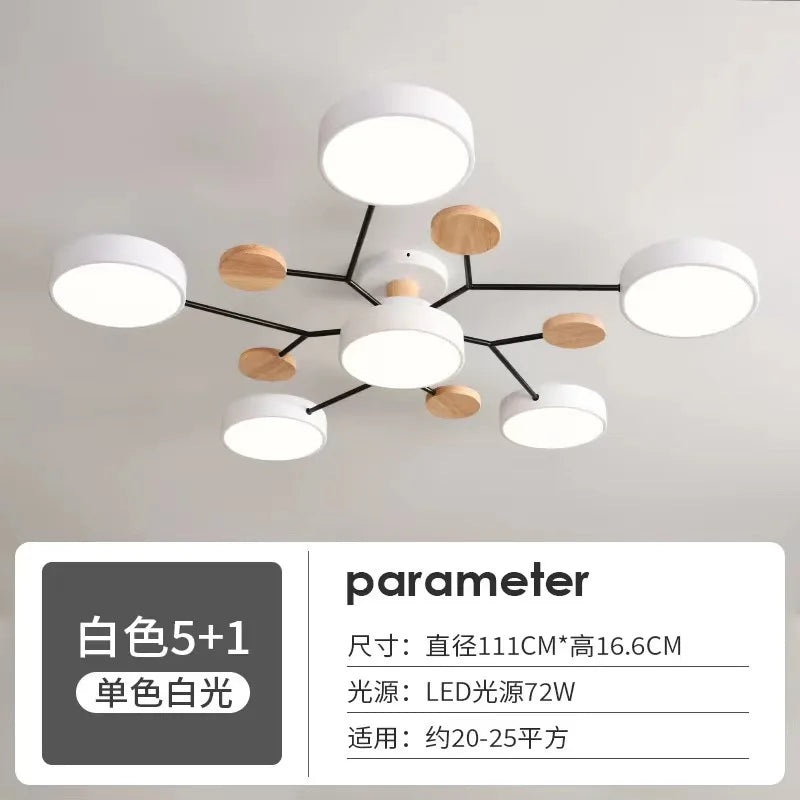 Retro Nordic Minimalist Four Head Six Head Restaurant Lighting Living Room Bedroom Lighting Room Ceiling Light Cross border