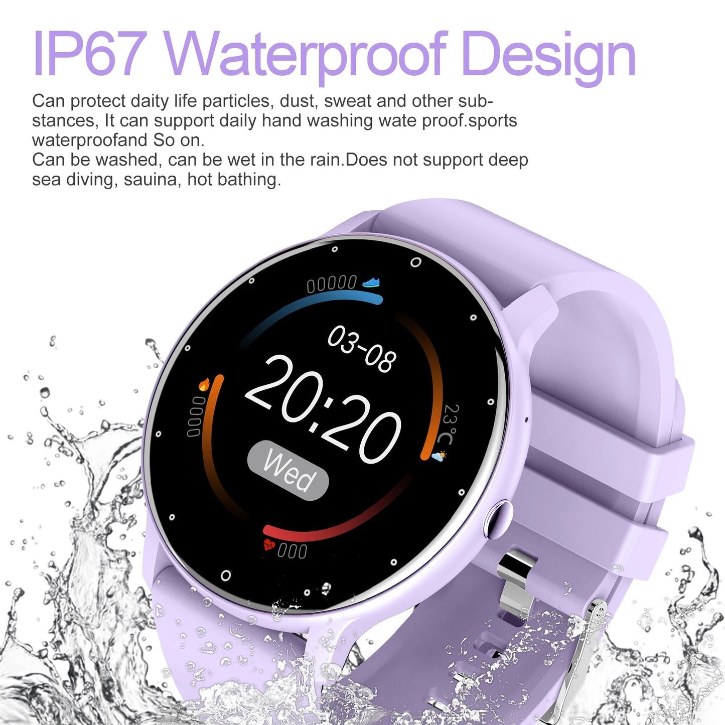 LIGE 2025 New IP68 Waterproof Sport Fitness Tracker Smart Watch Full Touch Screen Bluetooth Call Smartwatch for Men Women