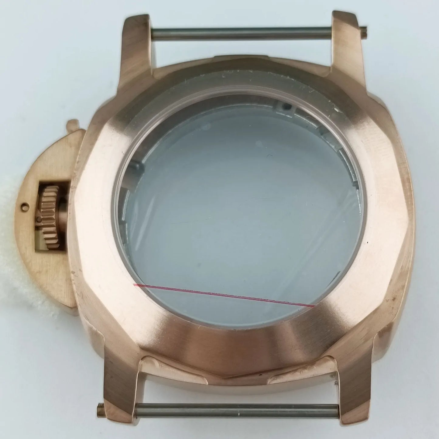 45mm ST2555 Case Brushed Black Case Sapphire Glass Stainless Steel Case For ST2555 movement Watch Accessories