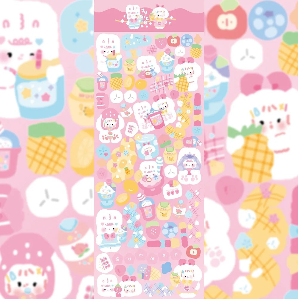 Kawaii Cute Laser Cartoon Animal Party Stickers For Girl Stationery Handbook Diary Planner Scrapbook DIY Decorative Stickers