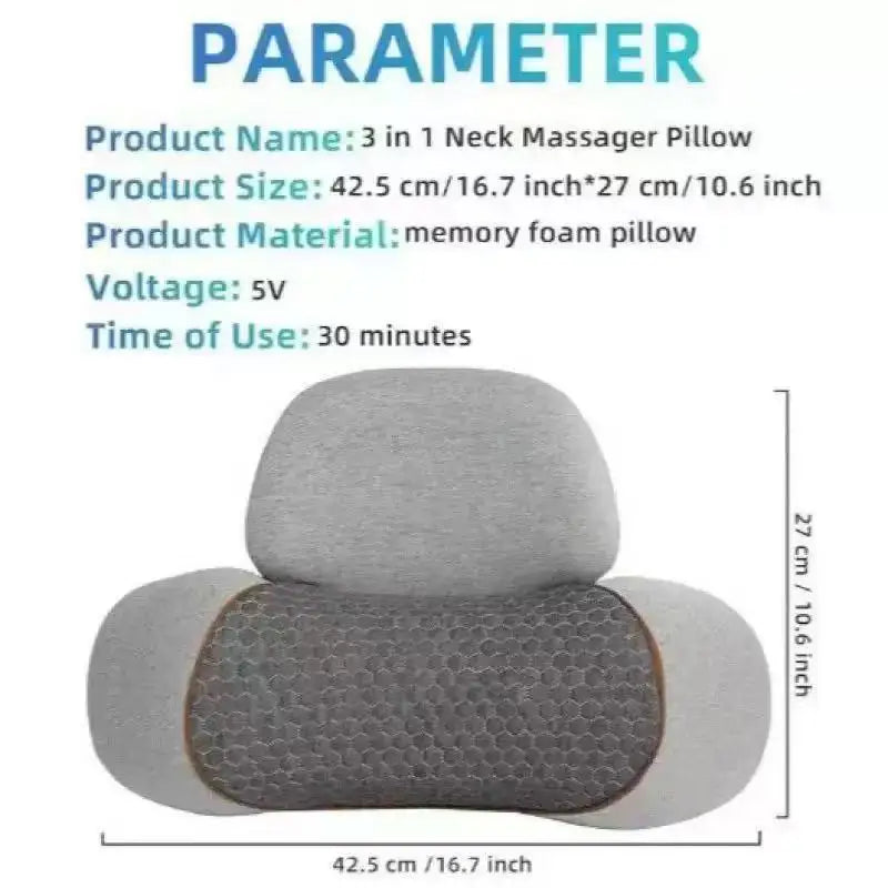 Electric Neck Massager Neck Pillow, Hot Compress, Neck Stretching, Heating Vibration, Shoulder Massage Pillow, Back Traction
