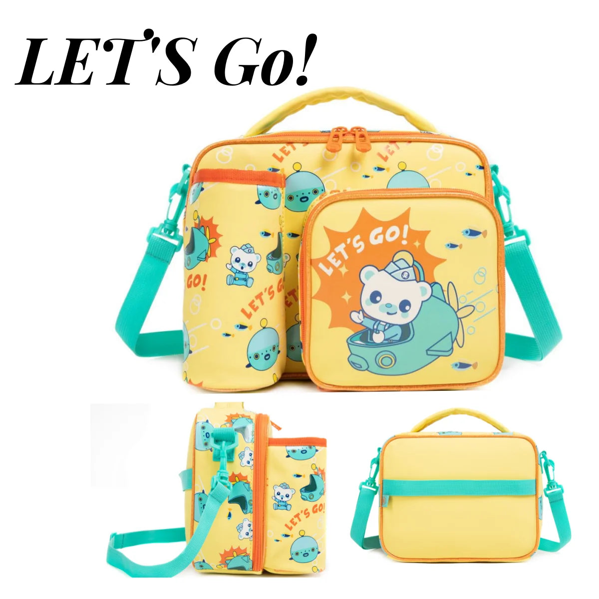 1 Pcs Yellow New The Octonauts Cartoon Cute Print Insulated Crossbody Children's Tote Lunch Bag Brave To Explore The Ocean