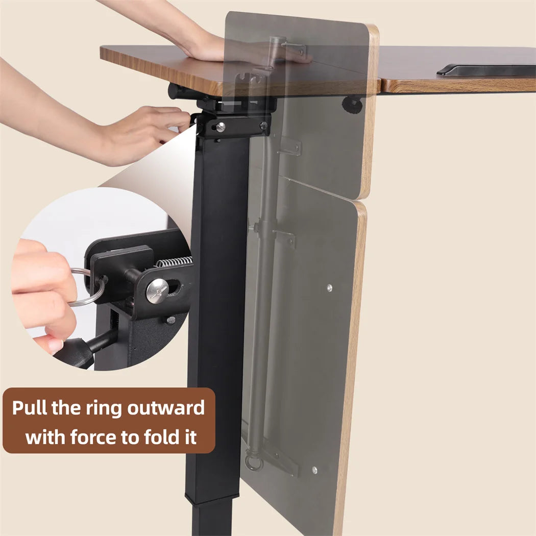 LUVODI Height Adjustable Mobile Over Bed Bedside Laptop Desk with Hidden Wheels Rolling Sofa Side Table