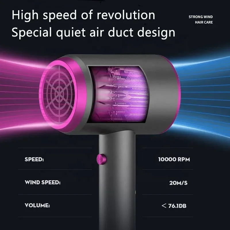 High-speed electric turbine air blower Low noise constant temperature fast drying portable negative ion hair dryer hair dryer