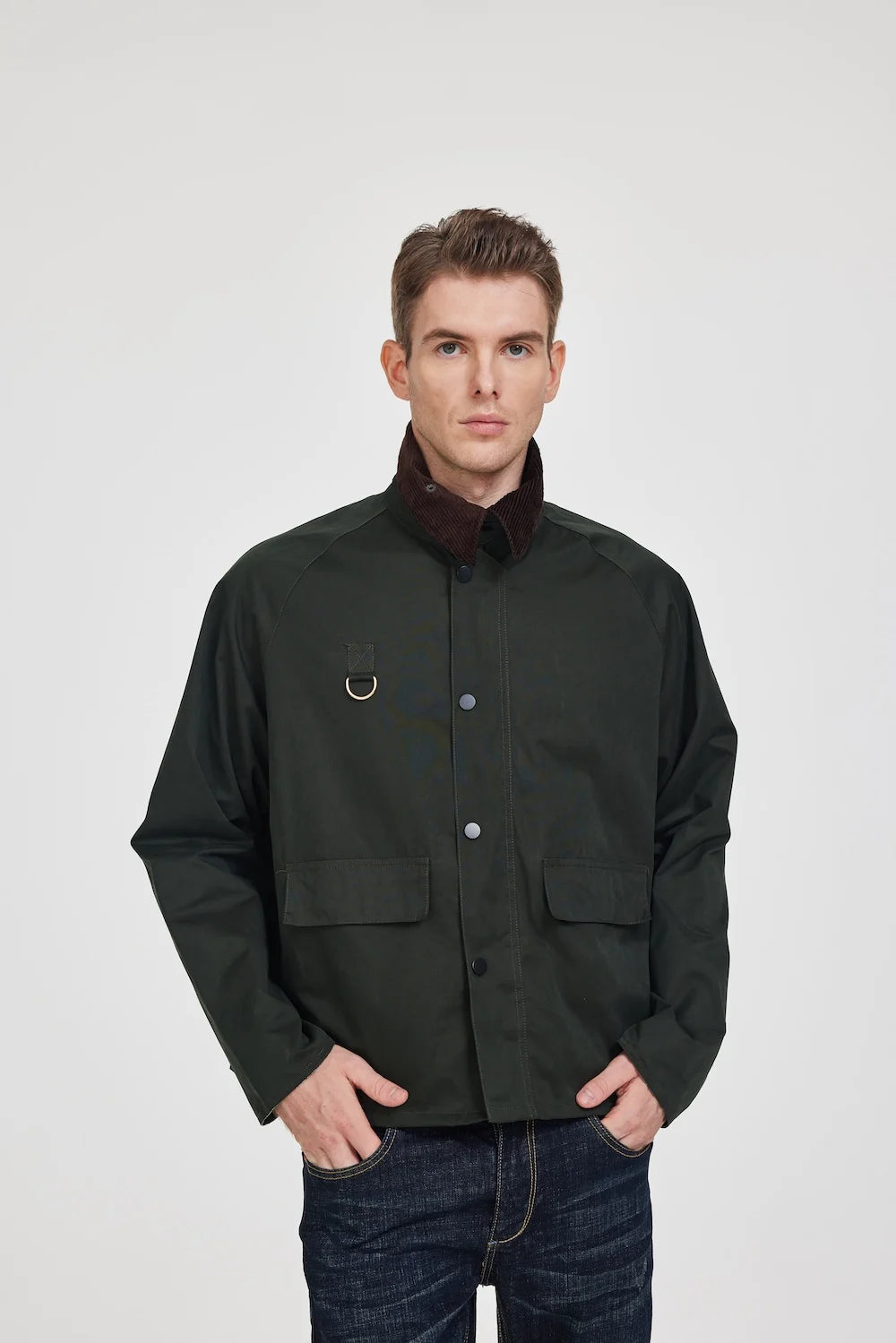 Cropped Canvas Un-wax Sl Spey Vintage Safari Olive Sage Green Outdoor Fishing Windbreaker Utility Tactical Hunting Coat For Men