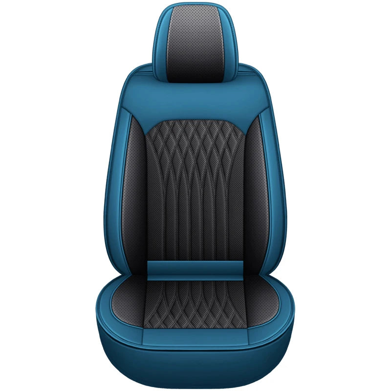 Single Front Car Seat Cover, Full-Wrap Design, Breathable Perforated PU Leather, Universal Fit for Most Sedans, Trucks & SUVs