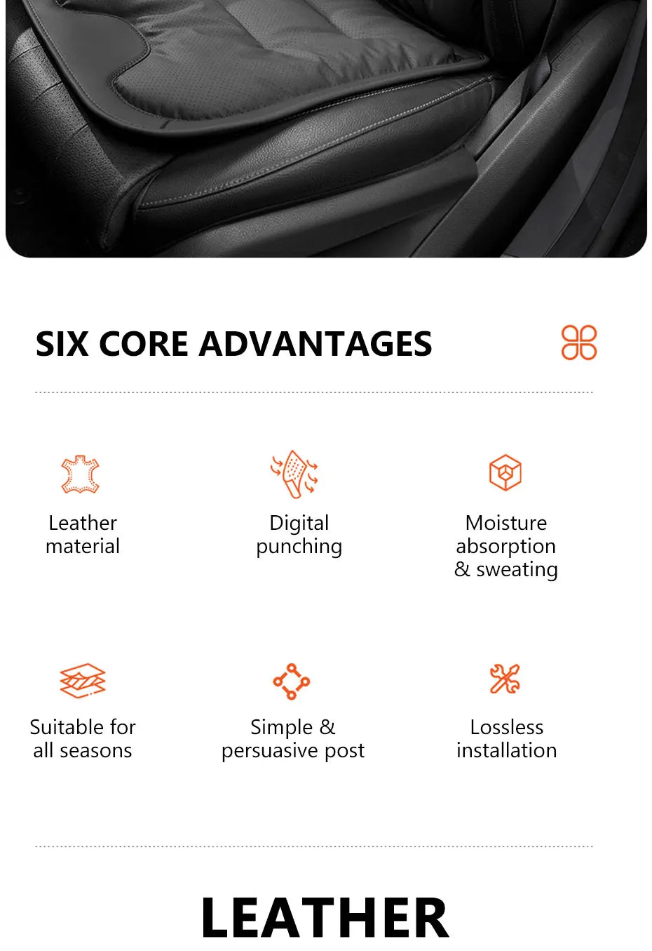 SEAMETAL Nappa Leather Car Seat Cover Universal Winter Seat Cover Soft Breathable Seat Cushion With Waist Pad Comfortable Mats