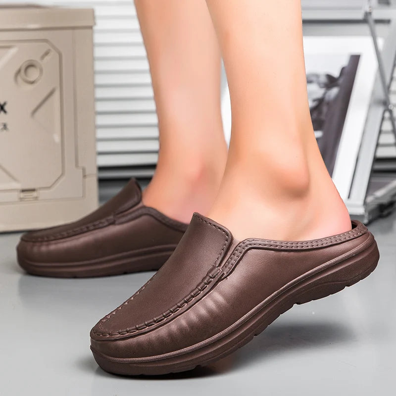 Large Slippers Men's Slip On Driving Shoes Anti slip Durable Chef Shoes Men's Casual Fashion Lightweight Footwear