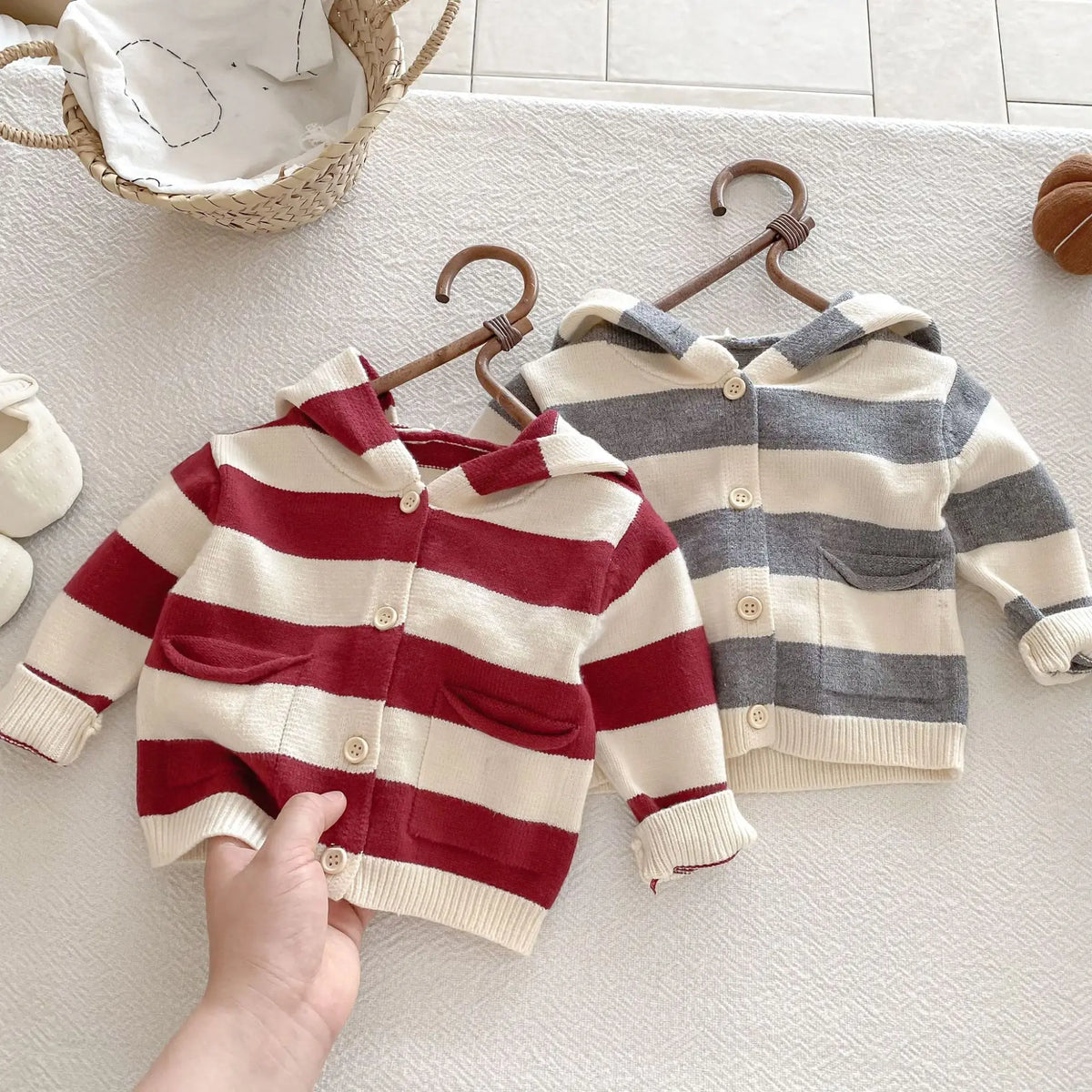 Autumn New Baby Clothing Set Infant Boys Knit Cardigans And Solid Cardigans 2PCs Sweater Suit