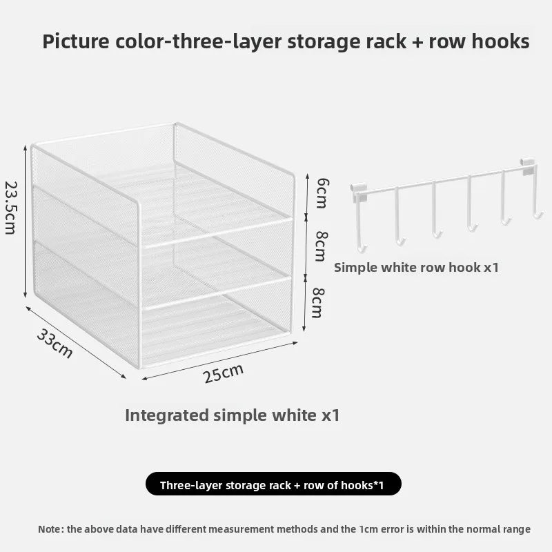 4 Tier Metal Paper Tray Desk Organizer, Stackable File Trays for Office Home, Multi-Functional Document Tray with Grid Design.