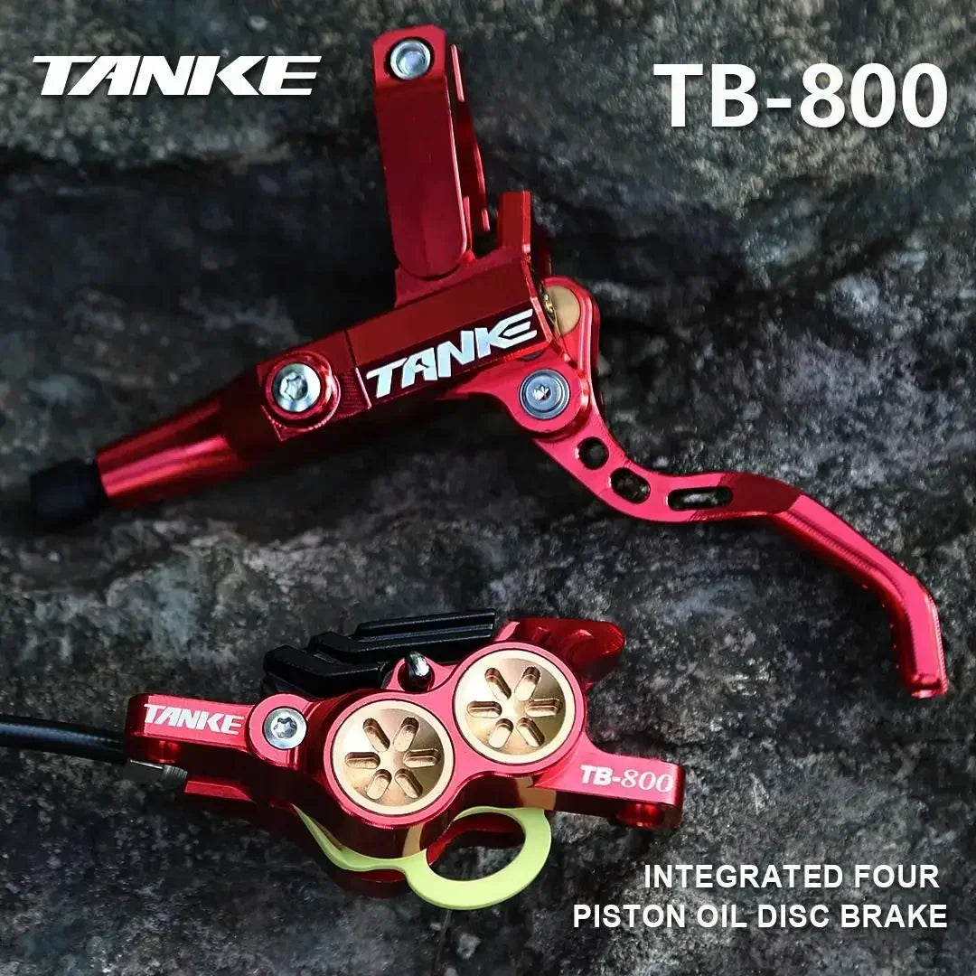 TANKE MTB 4-piston hydraulic disc brake 900/1700mm, 4-piston brake pad in resin, oil pressure AM DH road MTB ultra-light disc br
